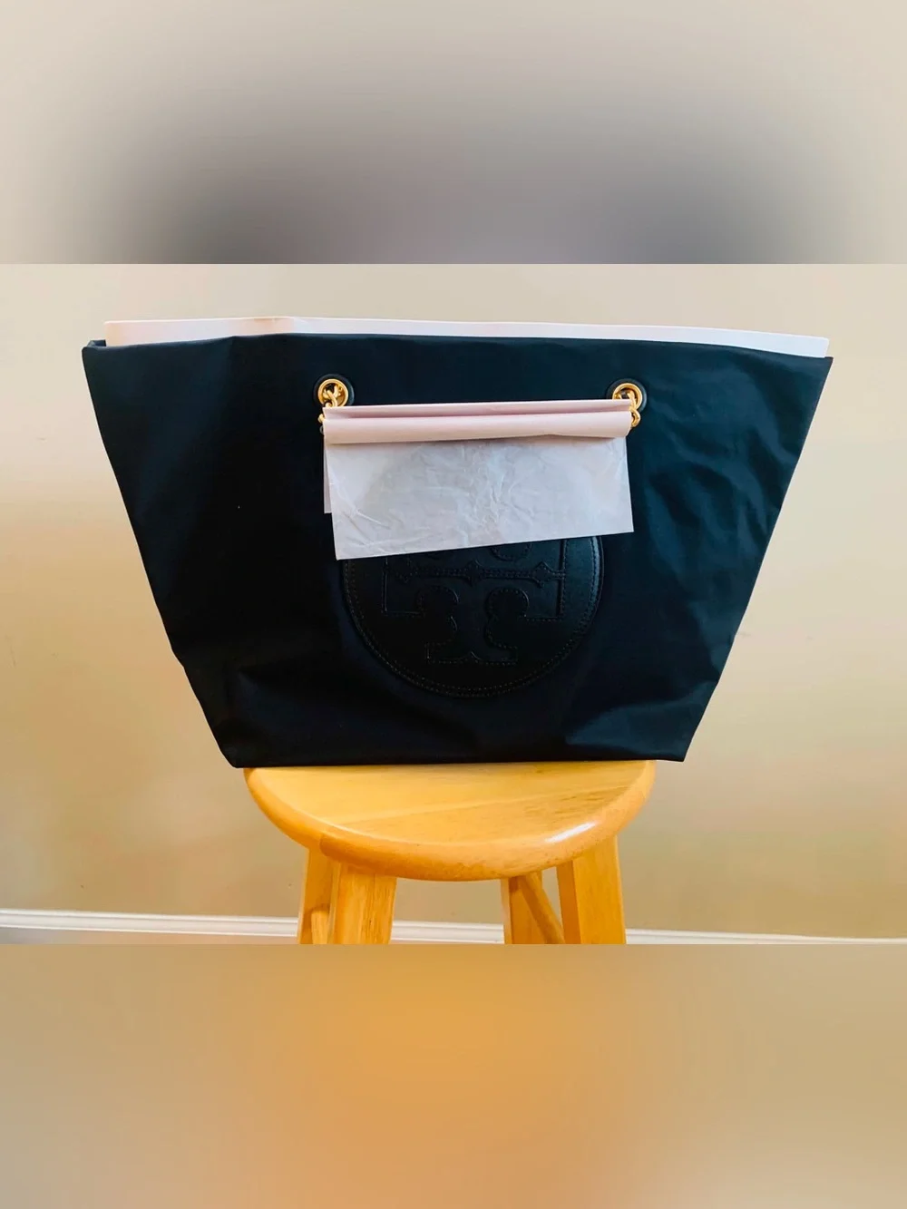 ✨ NWT ✨Tory Burch Ella Chain Tote Bag Black with Gold Hardware